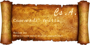 Csarankó Anilla névjegykártya